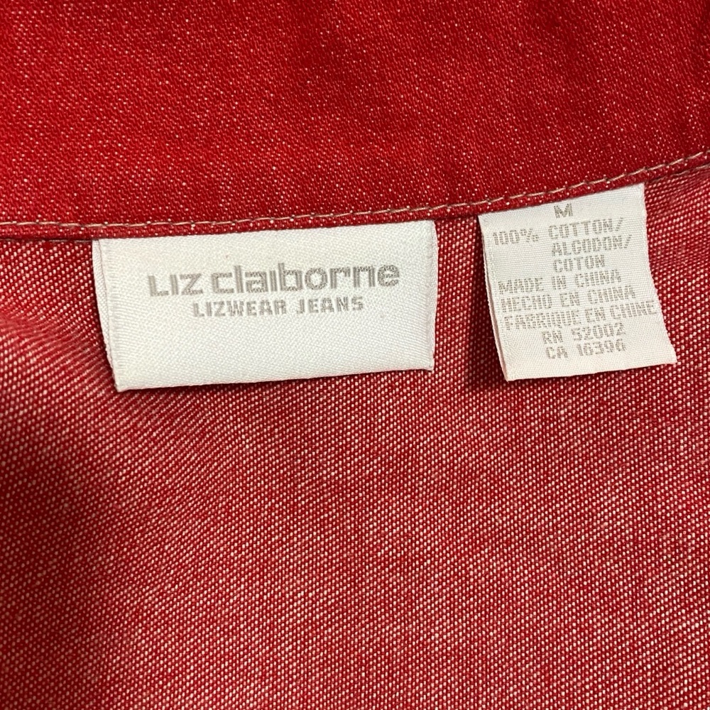Liz Claiborne Red Jean Jacket - Picture 3 of 3